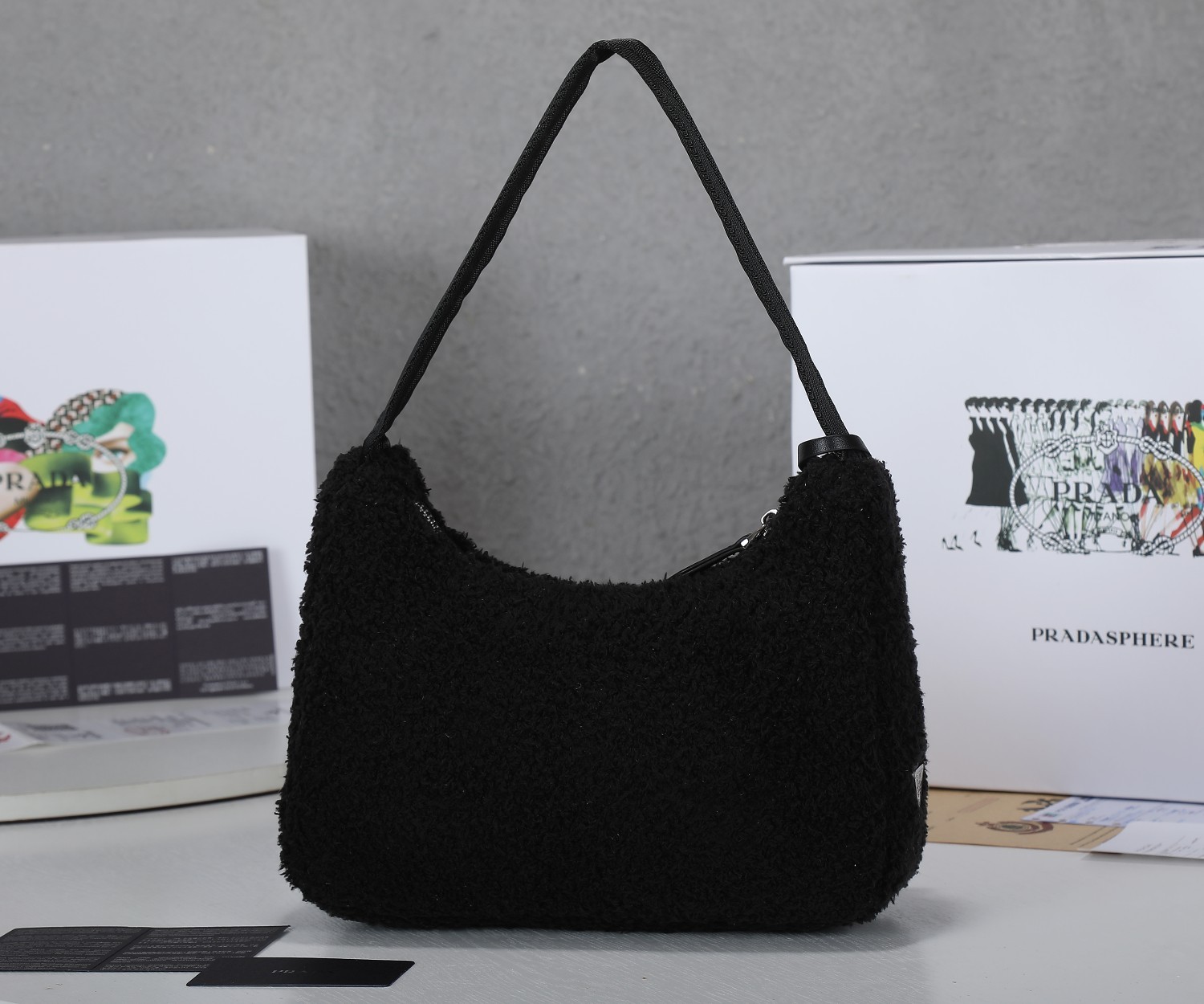 PR RE-EDITION 2000 TERRY MINI BAG BLACK 22CM 1NE515 2DXO F0967