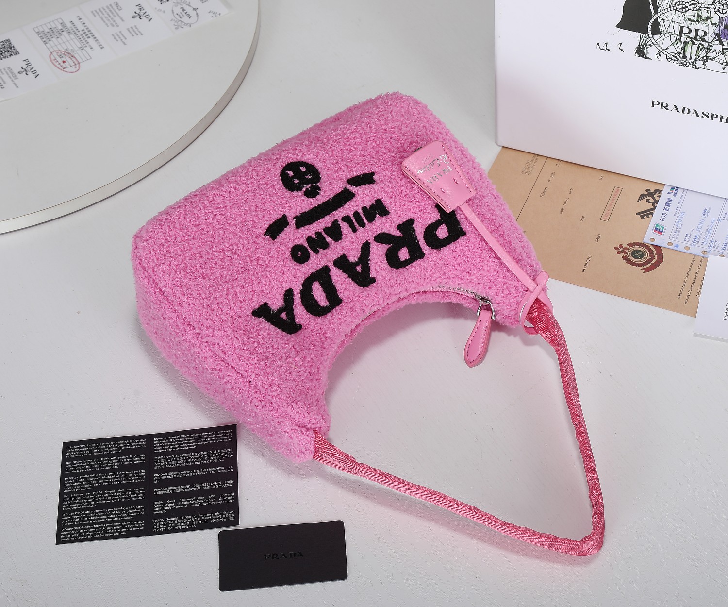 PR RE-EDITION 2000 TERRY MINI BAG PINK 22CM 1NE515 2DXO F046J