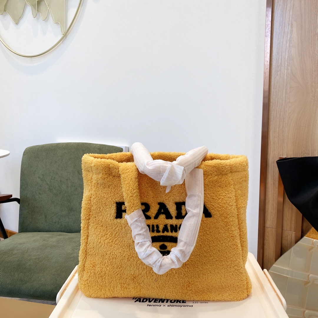 PR TERRY TOTE BAG YELLOW 41CM 1BG130 2DXO F0C5K V MWO