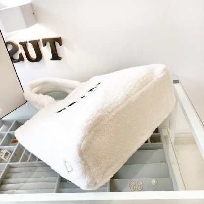 PR TERRY TOTE BAG WHITE 41CM 1BG130 2DXO F0964 V MWO