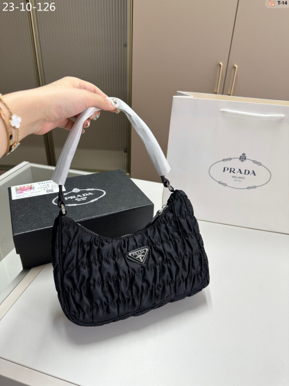 PR MINI BAG NYLON AND SAFFIANO LEATHER BLACK 21CM 1NE204 QR1 F0002