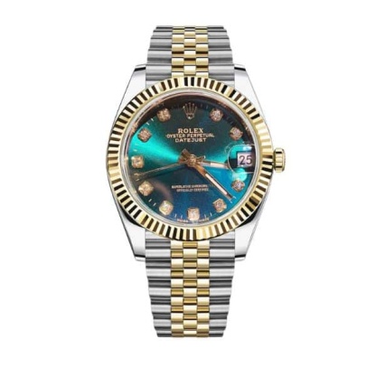 ROLEX DATEJUST 31 GOLD WITH GREEN FACE 40MM