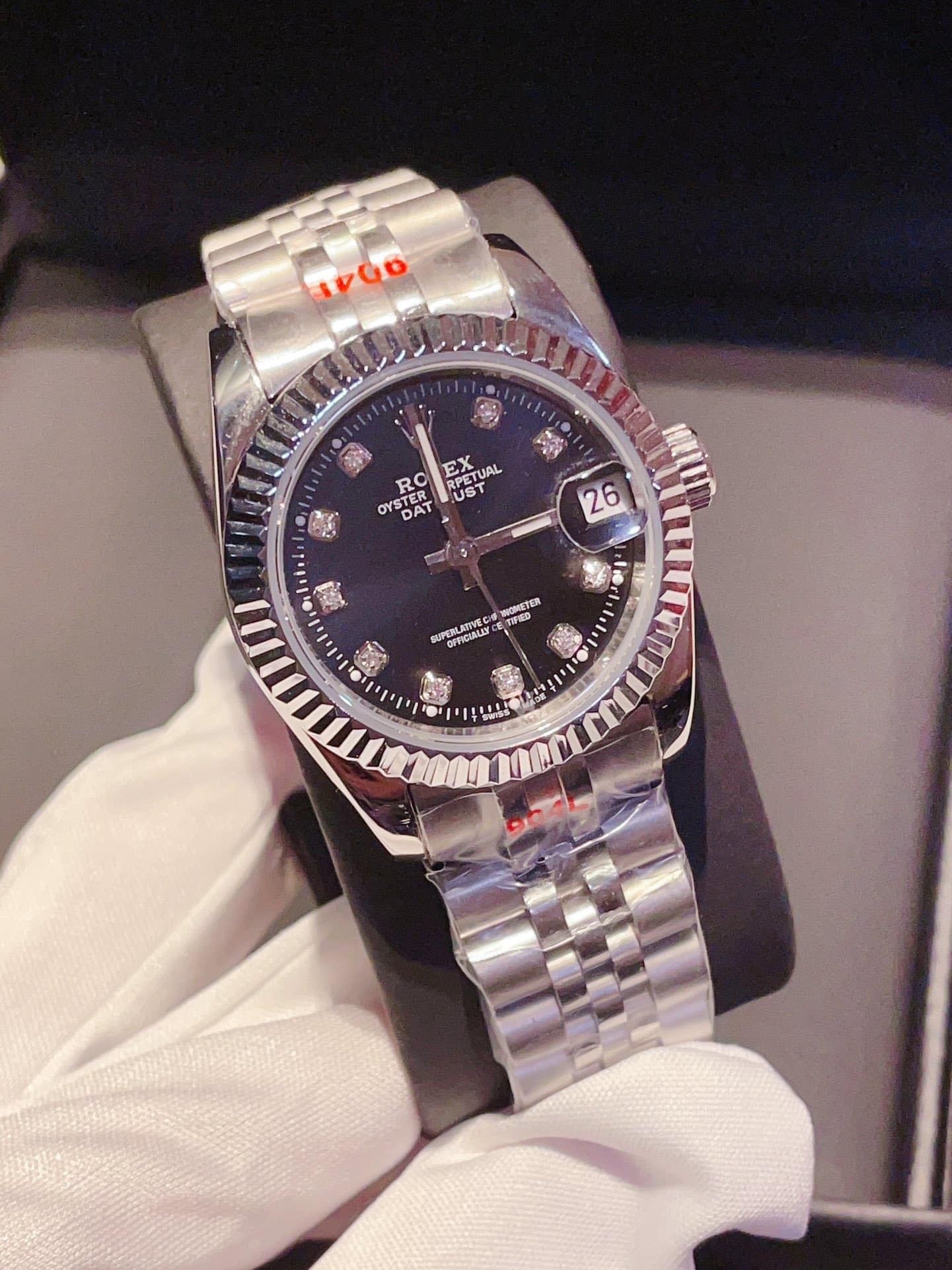 ROLEX DATEJUST 31 WHITE GOLD WITH BLACK 40MM