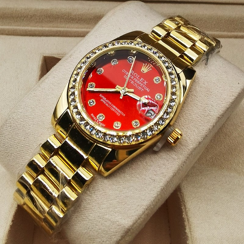 ROLEX LADY DATEJUST DEMI RED DIAL AND GOLD 31MM 278383RBR 0020
