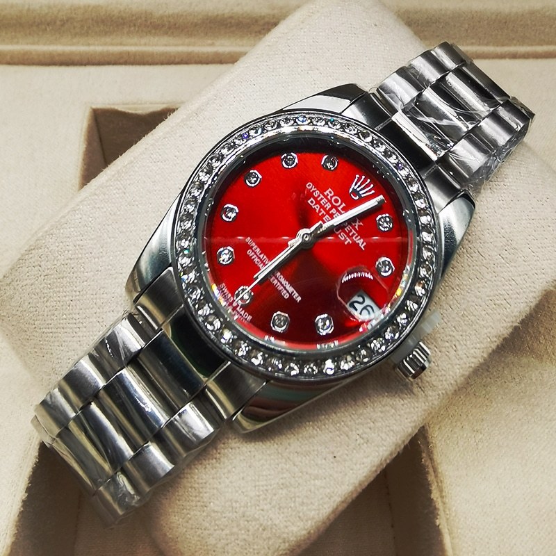 ROLEX LADY DATEJUST DEMI RED DIAL AND SILVER 31MM 278383RBR 0020