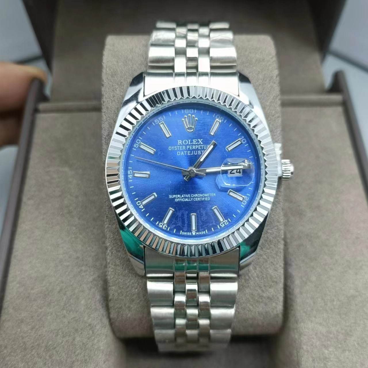 ROLEX DATEJUST JUBILEE CHAMPAGNE NAVY BLUE 36MM 126334 0002
