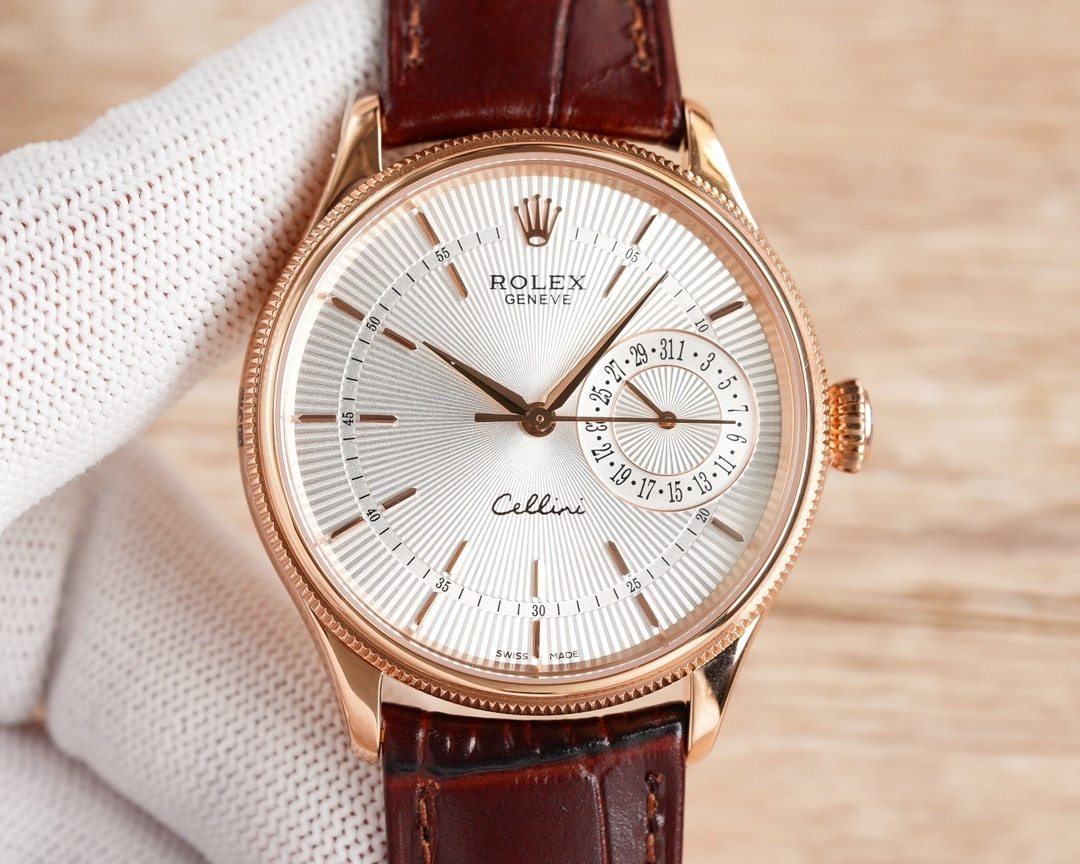 ROLEX CELLINI DATE WHITE DIAL AND EVEROSE GOLD 39MM 50515 0008