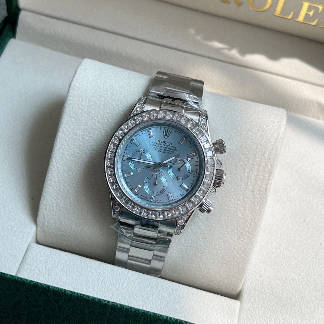 ROLEX COSMOGRAPH DAYTONA ICE BLUE BAGUETTE PLATINUM 40MM 116576TBR