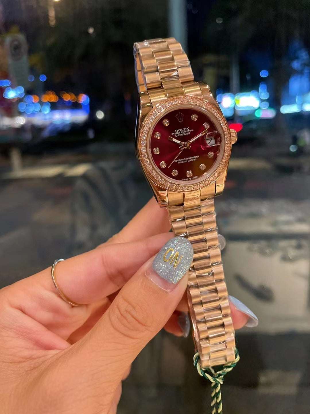ROLEX LADY DATEJUST DEMI RED DIAL AND GOLD 31MM 278383RBR 0020