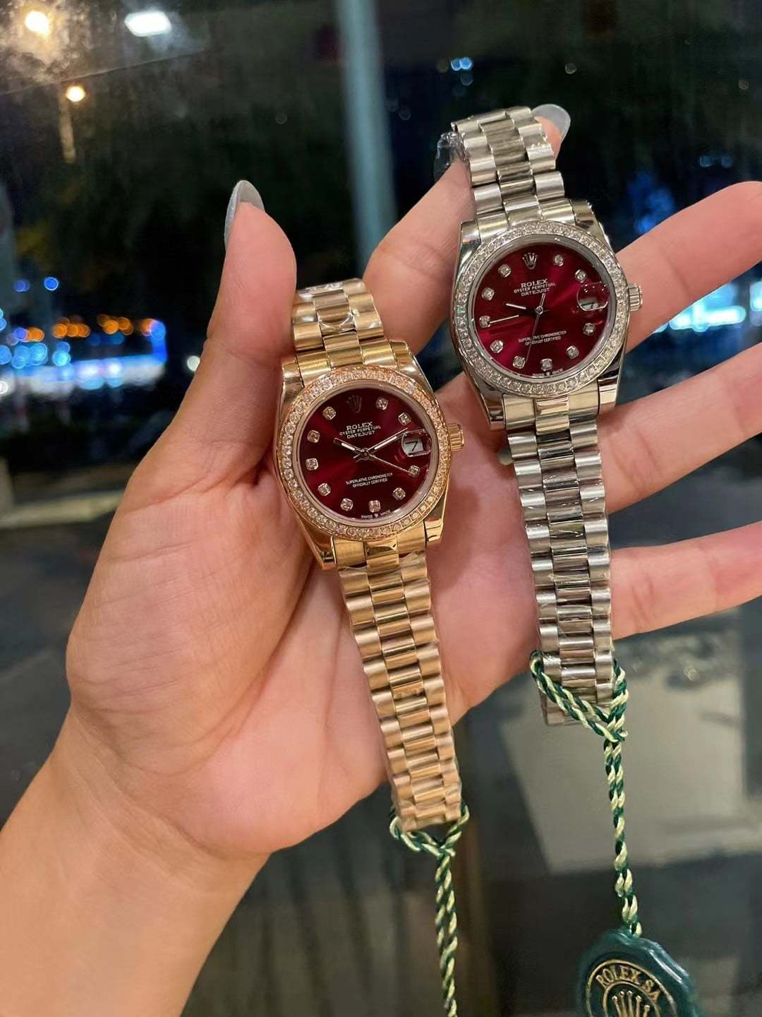 ROLEX LADY DATEJUST DEMI RED DIAL AND SILVER 31MM 278383RBR 0020