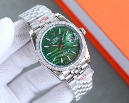 ROLEX DATEJUST GREEN DIAL PALM LEAF PATTERN 36MM 126284RBR