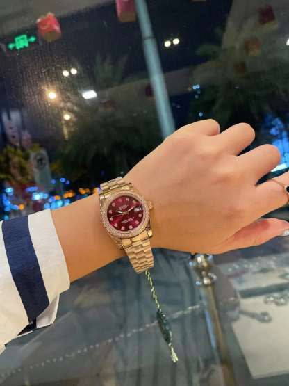 ROLEX LADY DATEJUST DEMI RED DIAL AND GOLD 31MM 278383RBR 0020