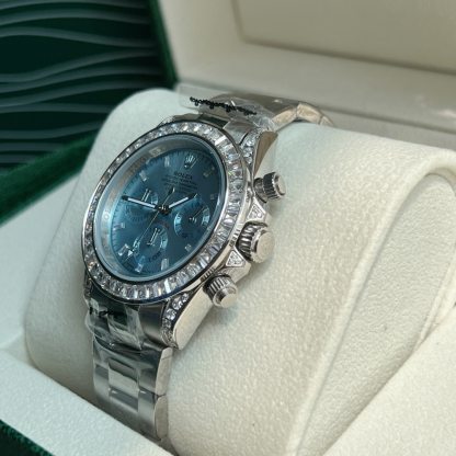 ROLEX COSMOGRAPH DAYTONA ICE BLUE BAGUETTE PLATINUM 40MM 116576TBR