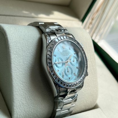 ROLEX COSMOGRAPH DAYTONA ICE BLUE BAGUETTE PLATINUM 40MM 116576TBR