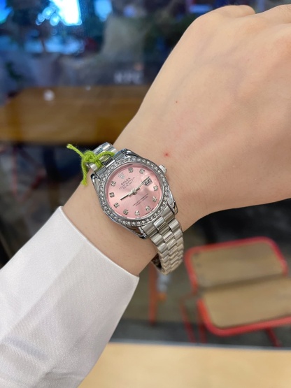 ROLEX LADY DATEJUST 28 SILVER JUBILEE DIAMOND DIAL IN PINK 28MM