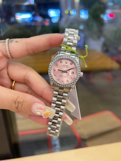 ROLEX LADY DATEJUST 28 SILVER JUBILEE DIAMOND DIAL IN PINK 28MM
