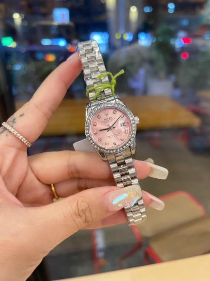 ROLEX LADY DATEJUST 28 SILVER JUBILEE DIAMOND DIAL IN PINK 28MM