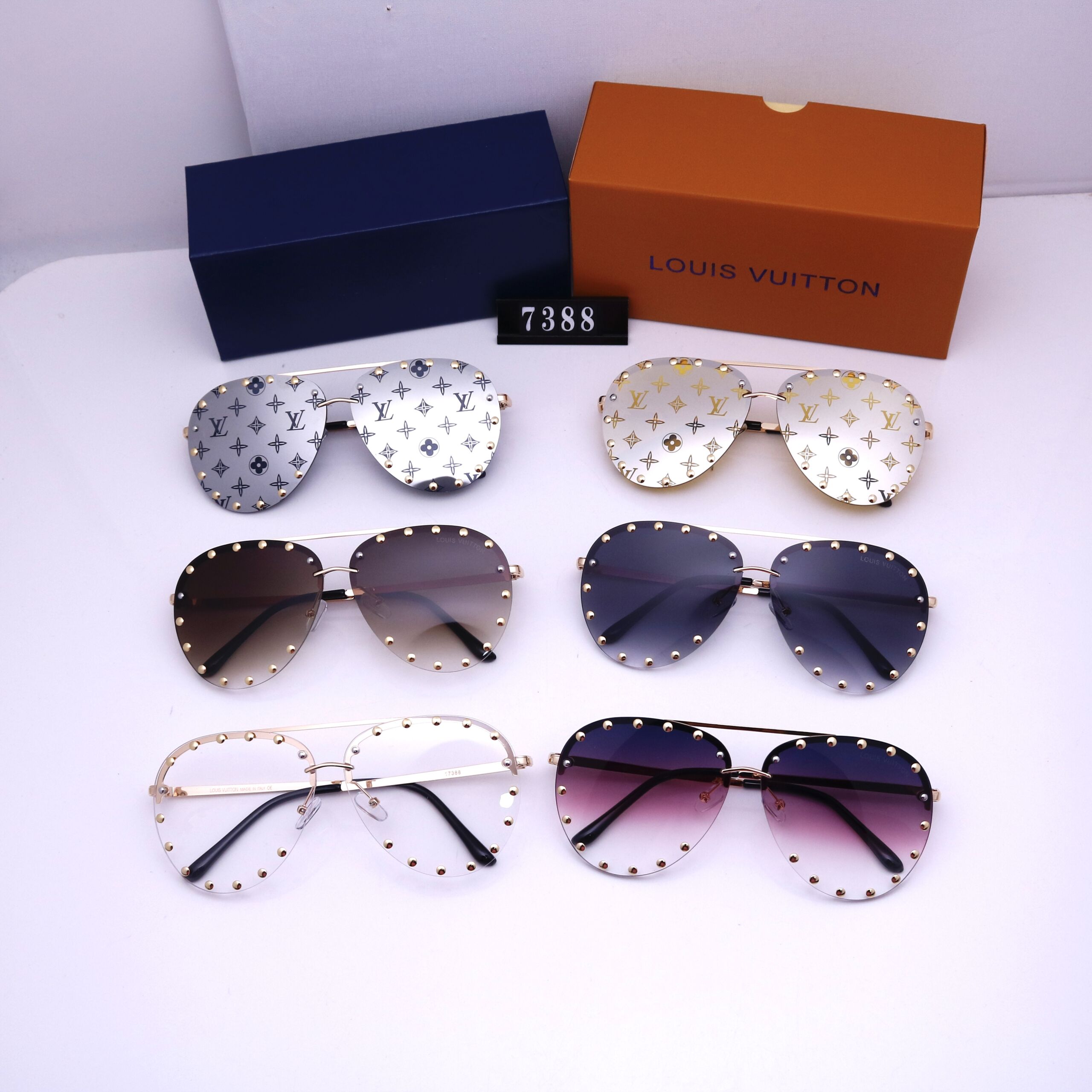 LV THE PARTY AVIATOR BROWN SUNGLASSES