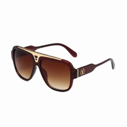 LV RED WITH GOLD METAL SUNGLASSES