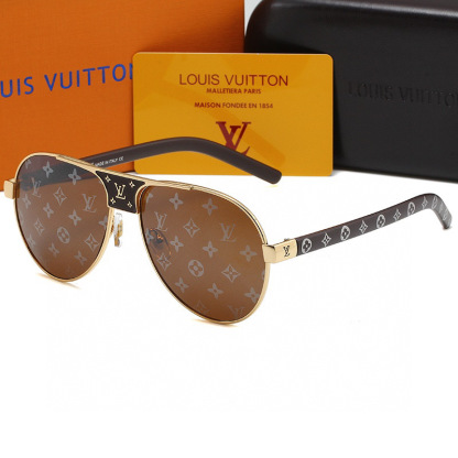 LV LOGO EMBROIDERED BROWN MONOGRAM SUNGLASSES