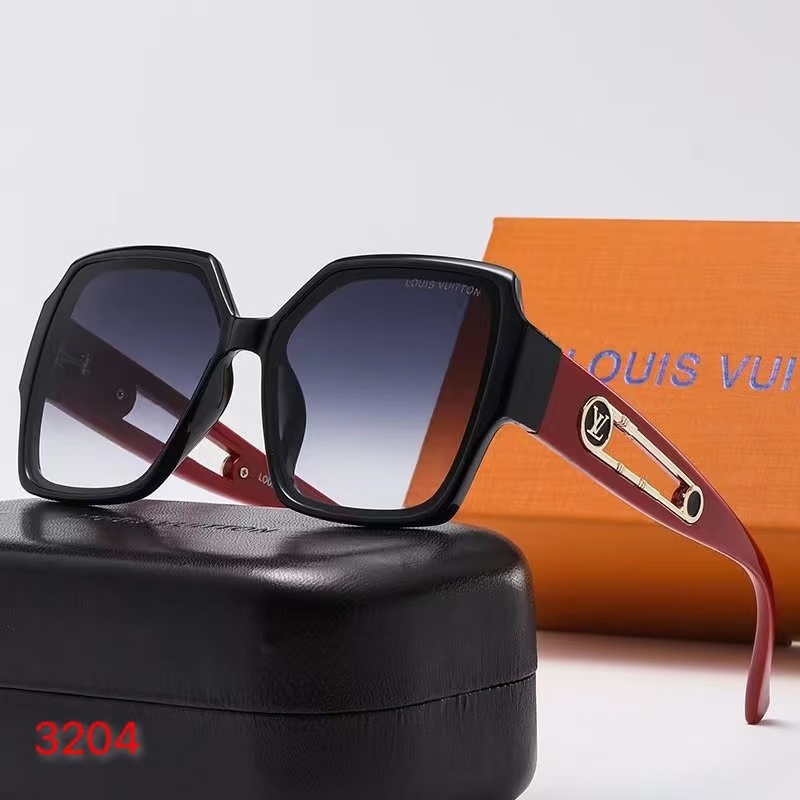LV SQUARE BLACK AND RED SUNGLASSES