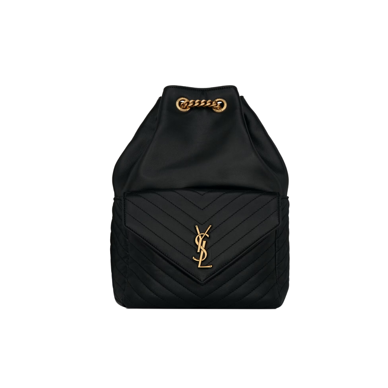 YSL JOE BACKPACK IN LAMBSKIN BLACK GOLD 29CM 6726091EL071000