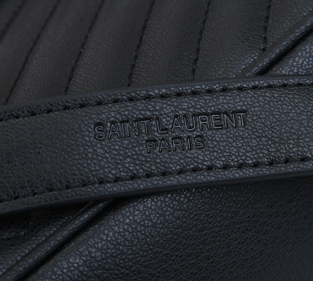 YSL COLLEGE LARGE CHAIN BAG BLACK TONE HARDWARE 32CM