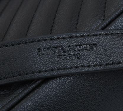 YSL COLLEGE LARGE CHAIN BAG BLACK TONE HARDWARE 32CM