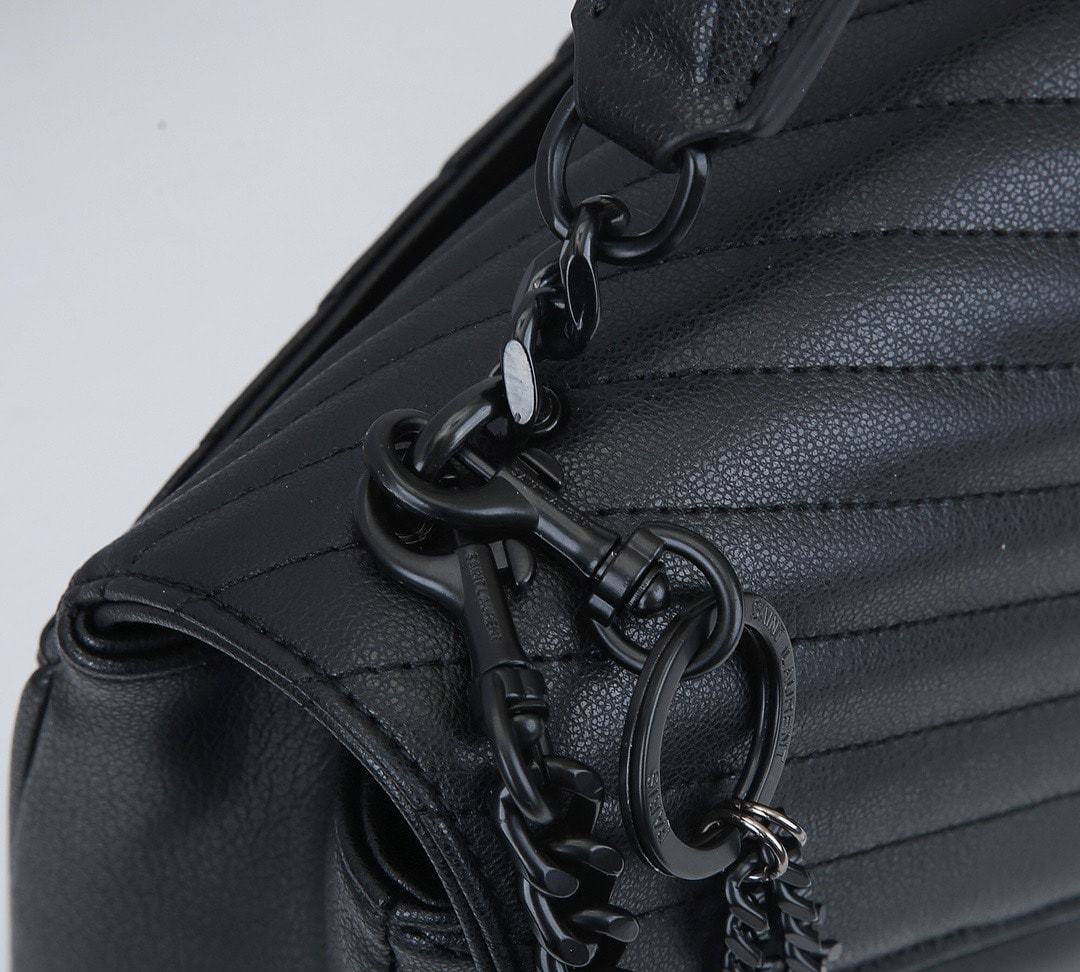 YSL COLLEGE LARGE CHAIN BAG BLACK TONE HARDWARE 32CM