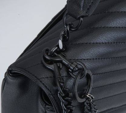 YSL COLLEGE LARGE CHAIN BAG BLACK TONE HARDWARE 32CM