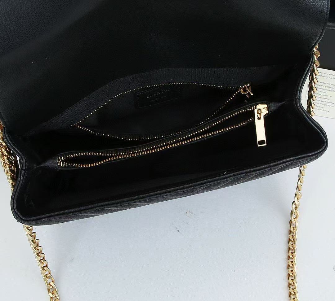 YSL COLLEGE LARGE CHAIN BAG BLACK 25CM 600278BRM071000