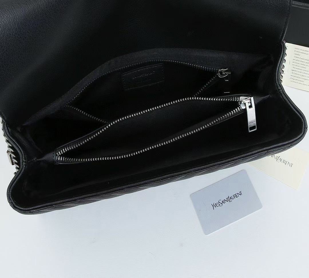YSL COLLEGE LARGE CHAIN BAG BLACK 32CM 600278BRM041000