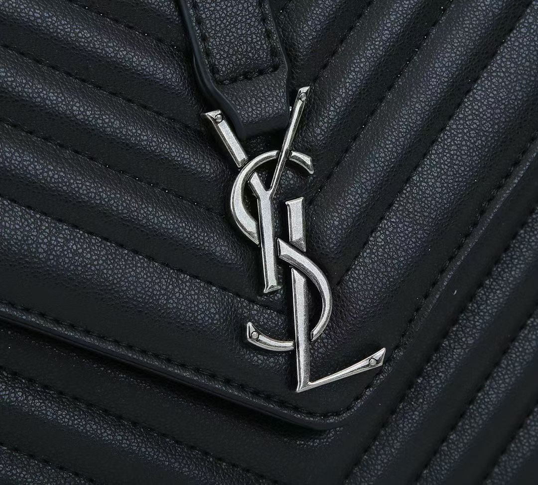 YSL COLLEGE LARGE CHAIN BAG BLACK 32CM 600278BRM041000