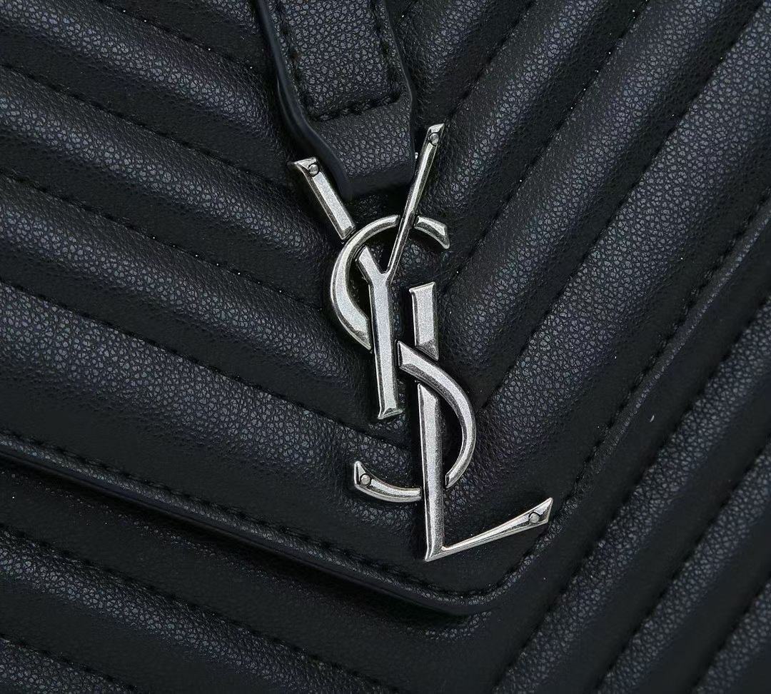 YSL COLLEGE LARGE CHAIN BAG BLACK 32CM 600278BRM041000