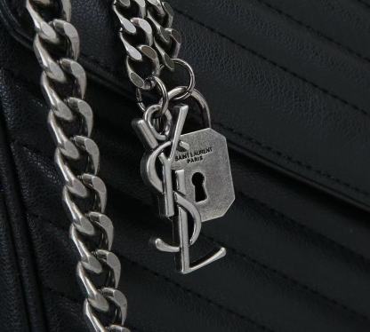 YSL COLLEGE LARGE CHAIN BAG BLACK 32CM 600278BRM041000