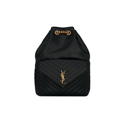 YSL JOE BACKPACK IN LAMBSKIN BLACK GOLD 29CM 6726091EL071000