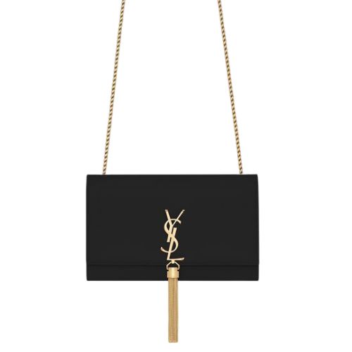 YSL KATE MEDIUM CHAIN BAG WITH TASSEL IN GRAIN DE POUDRE EMBOSSED LEATHER 354119BOW0J1000
