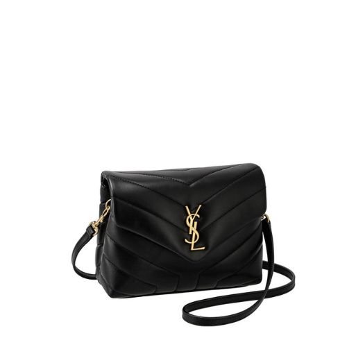 YSL LOULOU TOY STRAP BAG IN QUILTED Y LEATHER BLACK 678401DV7071000