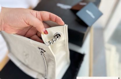 YSL MEDIUM NIKI SHOPPING BAG WHITE 32CM