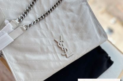 YSL MEDIUM NIKI SHOPPING BAG WHITE 32CM