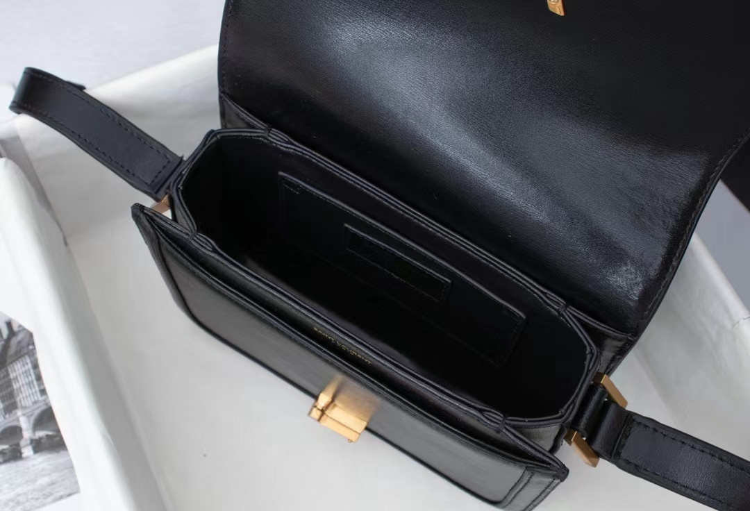 YSL SOLFERINO SMALL SATCHEL IN BOX YSL LEATHER BLACK NOIR 19CM 6343060SX0W1000