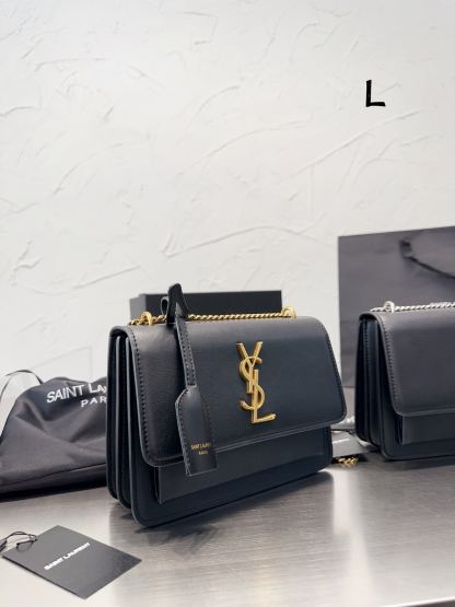 YSL SUNSET MEDIUM CHAIN BAG IN SMOOTH LEATHER 22CM 442906D420W1000