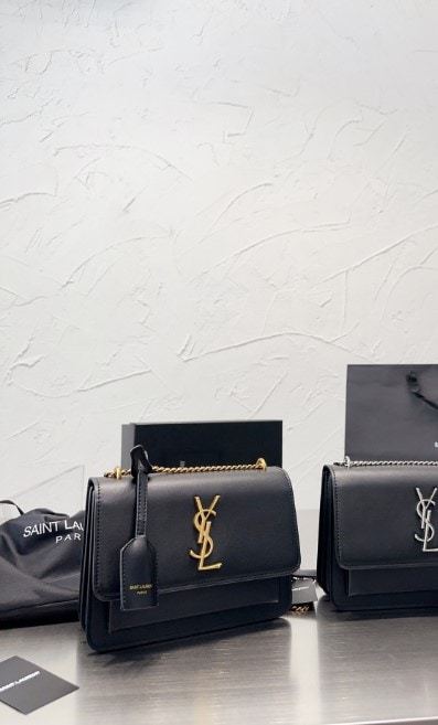 YSL SUNSET MEDIUM CHAIN BAG IN SMOOTH LEATHER 22CM 442906D420W1000