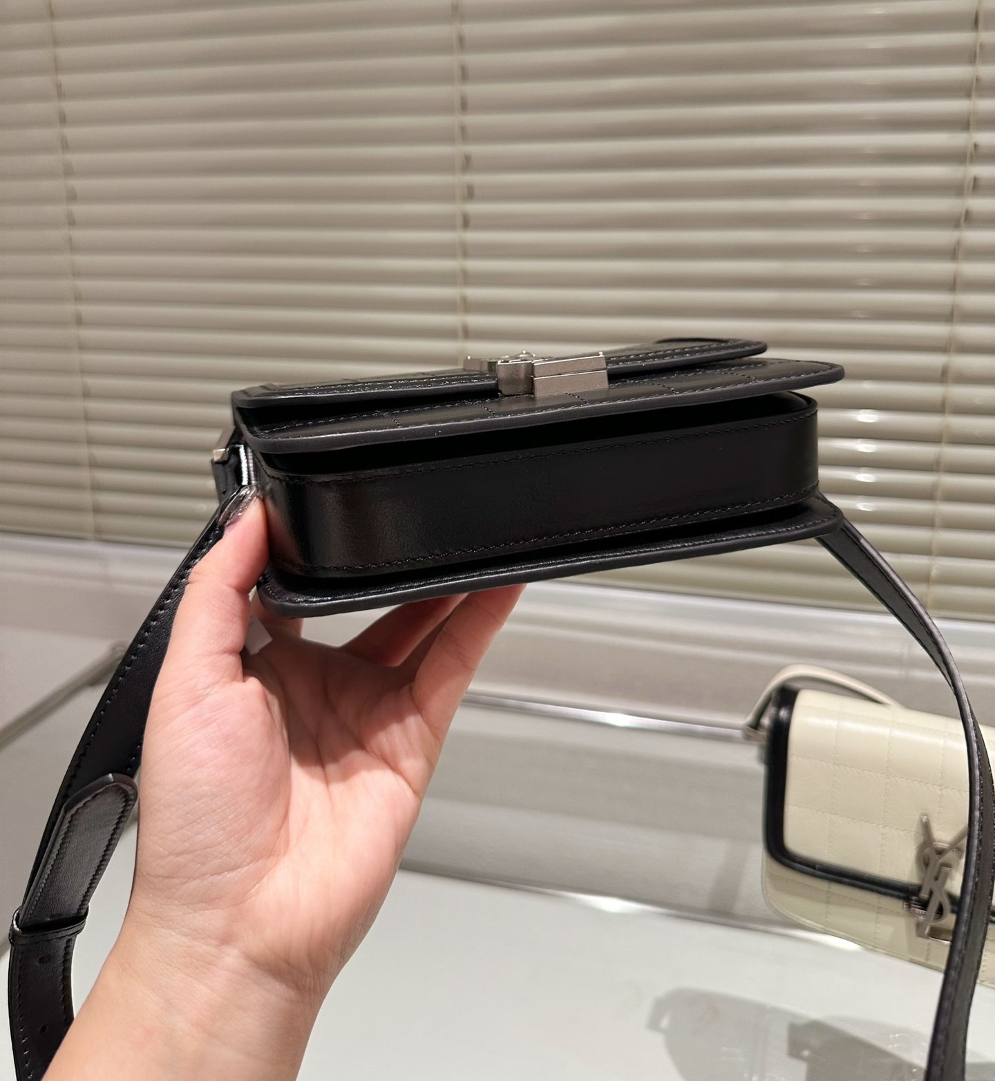 YSL SMALL SOLFERINO SATCHEL BLACK 18CM