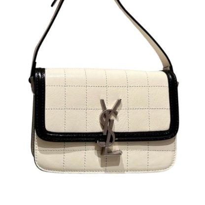 YSL SMALL SOLFERINO SATCHEL WHITE BLACK 18CM