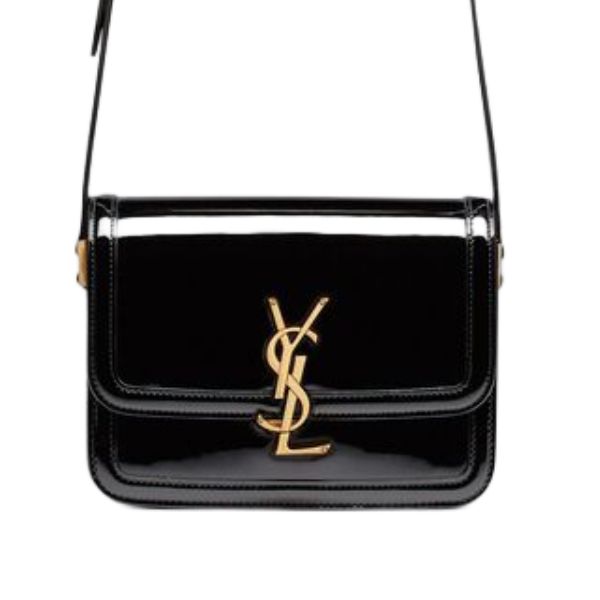 YSL SOLFERINO SMALL SATCHEL IN LACQUERED PATENT LEATHER 634306BMIIW1000