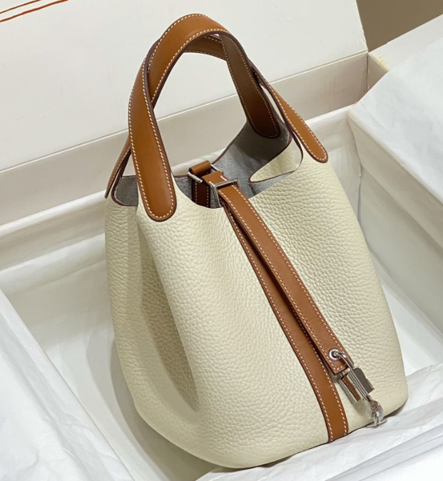Hermes Picotin Lock 18 Beige mix Brown Togo Leather 255565