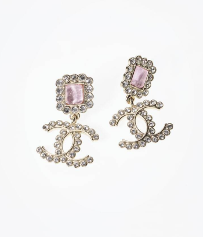 CC CC EARRINGS STRASS PINK