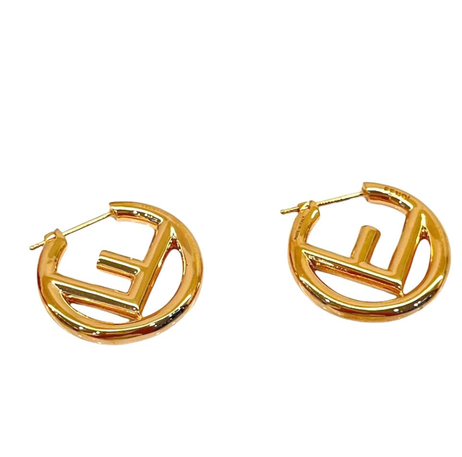 FD LOGO GOLD EARRINGS