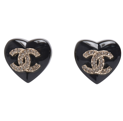 CC HEART BLACK EARRINGS